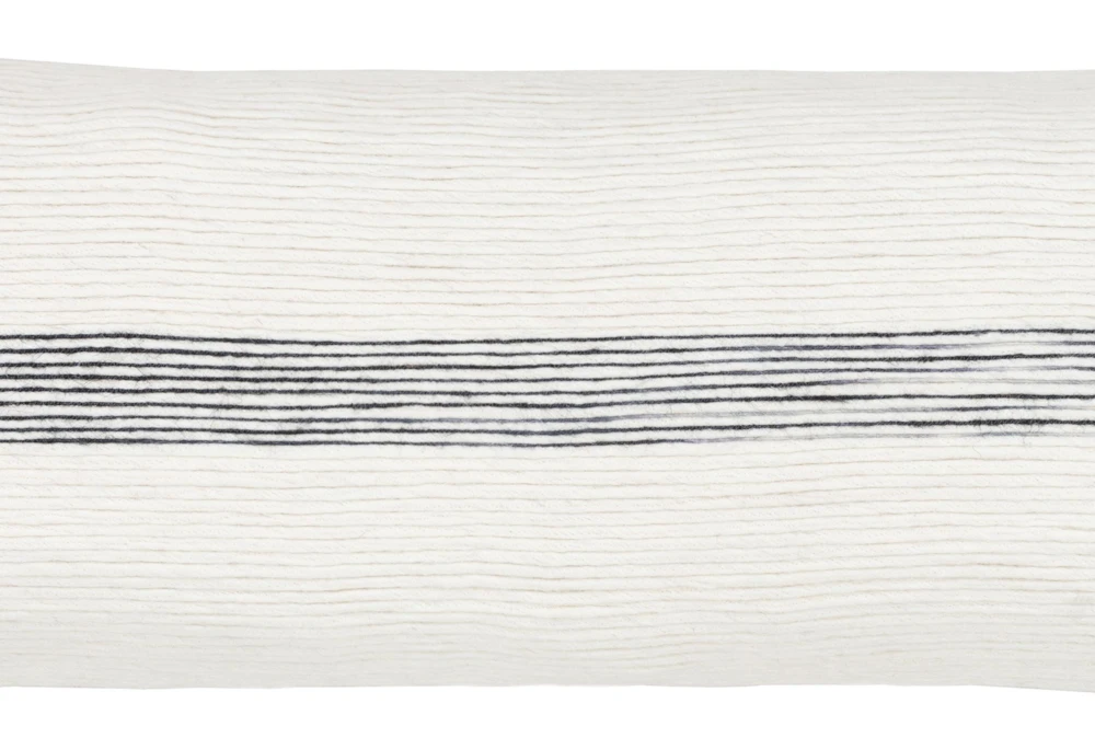 Accent Pillow-Ivory With Black Stripe 12X30