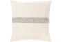 Accent Pillow-Ivory With Black Stripe 18X18 - Signature