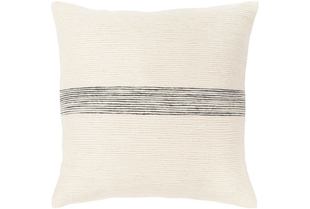 Accent Pillow-Ivory With Black Stripe 20X20