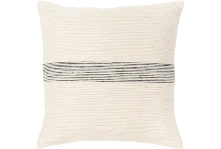 Accent Pillow-Ivory With Black Stripe 20X20