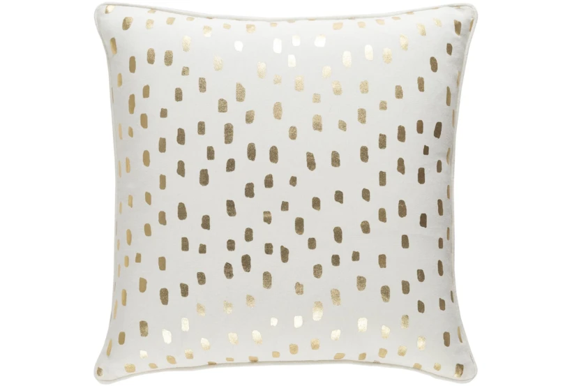 Accent Pillow-Cream And Gold Foil Prints 18X18 - 360