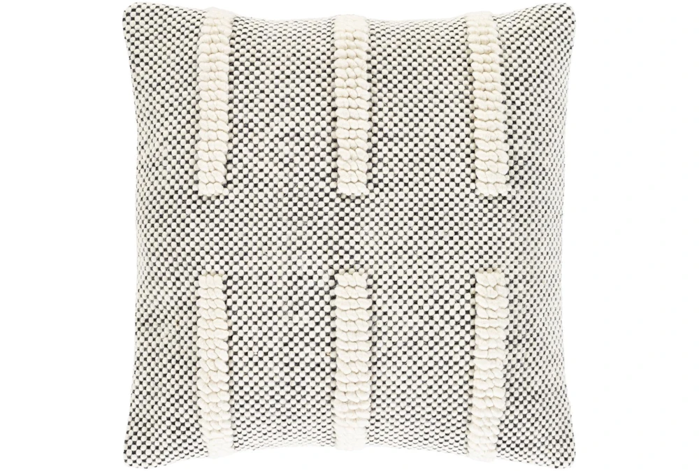 Accent Pillow-Cream And Black Checked 18X18