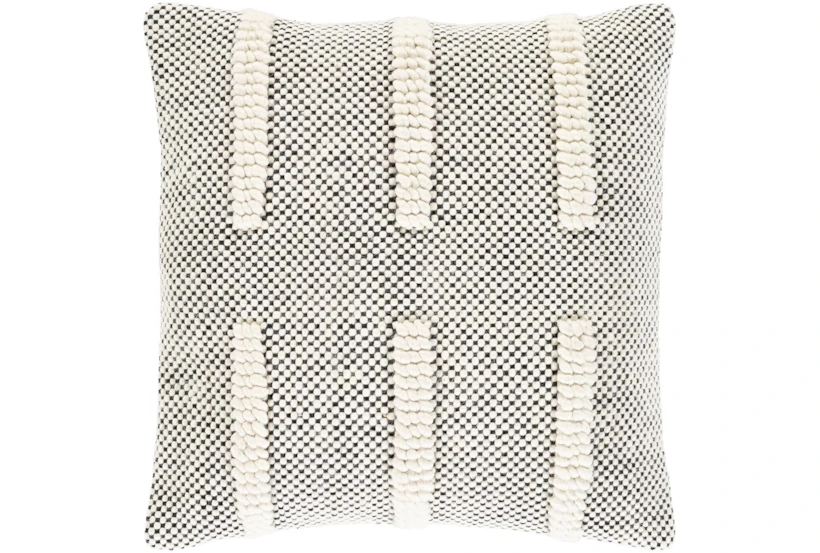 Accent Pillow-Cream And Black Checked 18X18 - 360