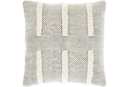 Accent Pillow-Cream And Black Checked 22X22 - Main