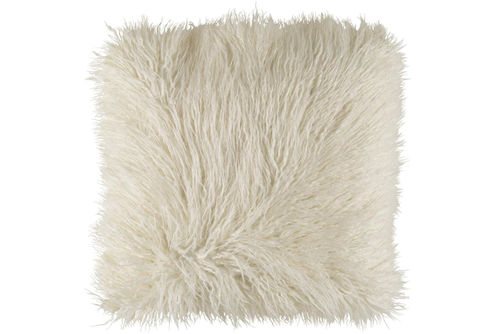 Accent Pillow-White Faux Fur 18X18