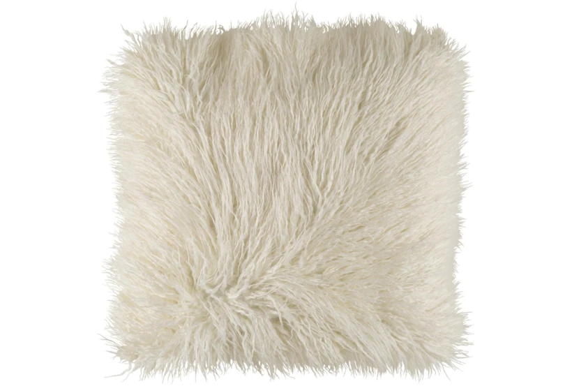 Accent Pillow-White Faux Fur 18X18 - 360