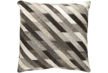 Accent Pillow-Brown And Grey Hair On Hide-18X18