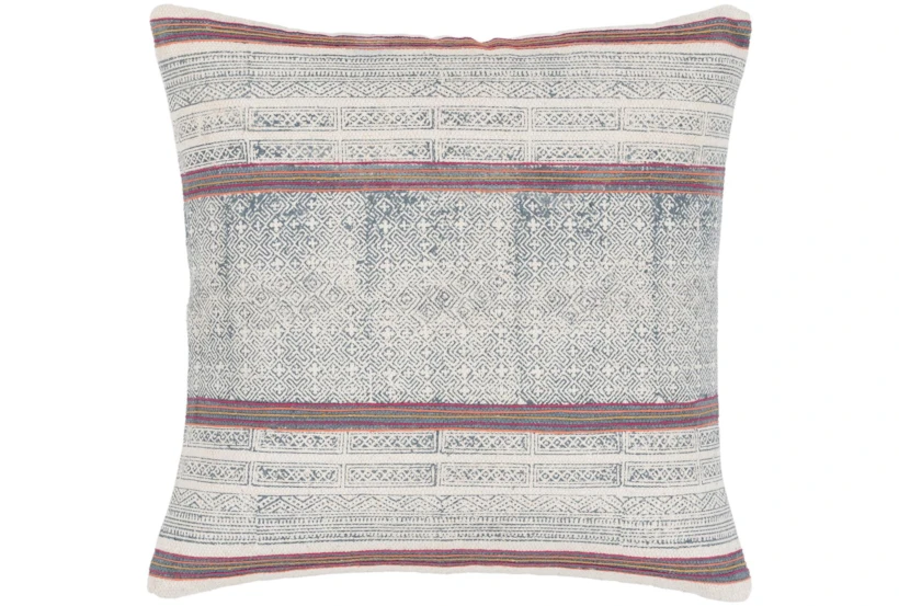 Accent Pillow-Ivory And Navy Multicolor Stripe 20X20 - 360