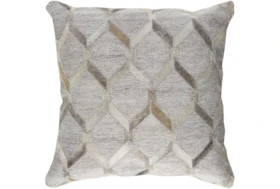 Accent Pillow-Grey And Cream Hair On Hide 18X18