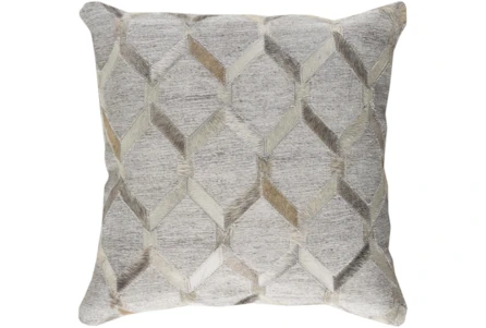 Accent Pillow-Grey And Cream Hair On Hide 18X18 - Main