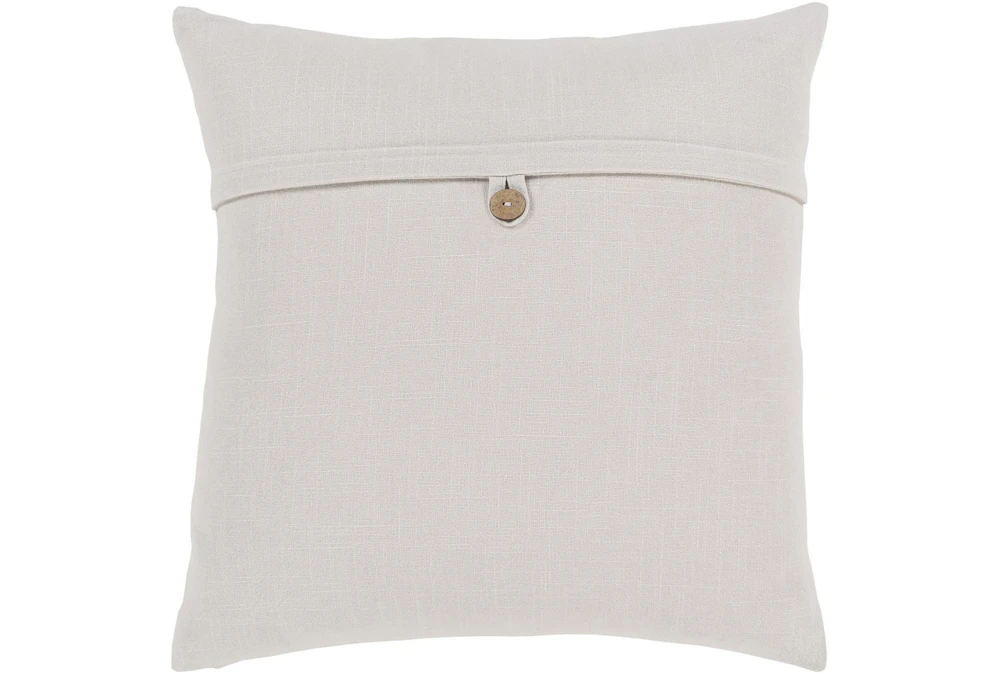 Accent Pillow-Ivory With Button 18X18