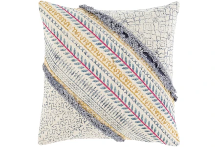 Accent Pillow-Multicolored Diagonal Stripe 22X22 - Main