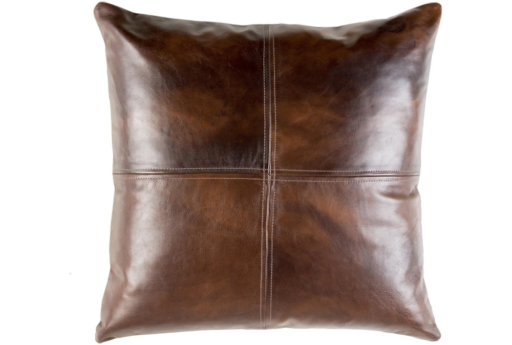 Accent Pillow-Dark Brown Leather 20X20