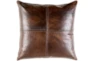 Accent Pillow-Dark Brown Leather 20X20 - Signature