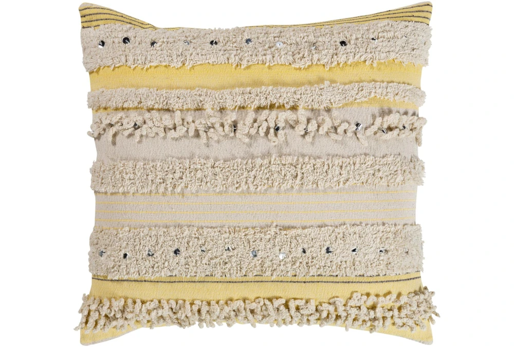Accent Pillow-Butter Textured Stripes With Sequins 18X18