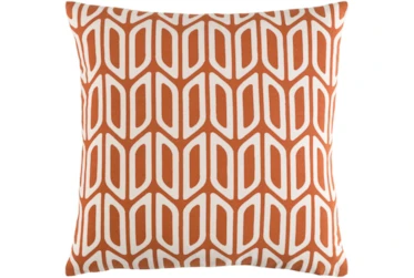 Accent Pillow-Burnt Orange And Cream Geometric 18X18