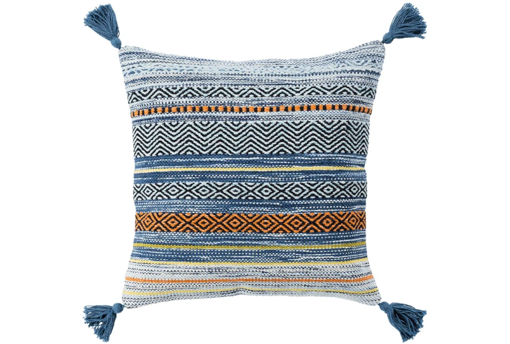 Accent Pillow-Mutlicolor Stripe Tassel 20X20