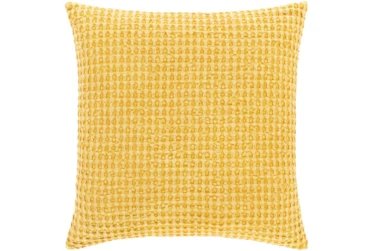 Accent Pillow-Bright Yellow Waffle Print 18X18