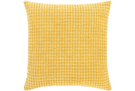 Accent Pillow-Bright Yellow Waffle Print 18X18 - Main