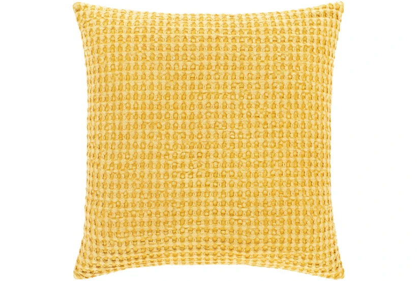 Accent Pillow-Bright Yellow Waffle Print 18X18 - 360