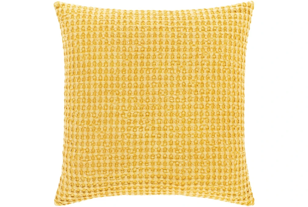 Accent Pillow-Bright Yellow Waffle Print 20X20