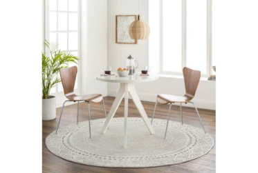 5'3" Round Rug-Global Low/High Grey And Beige