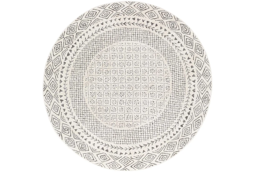 5'3" Round Rug-Global Low/High Grey And Beige - 360
