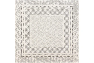 6'5"x6'5" Square Rug-Global Low/High Grey And Beige