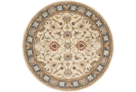 4' Round Rug-Traditional Multicolor