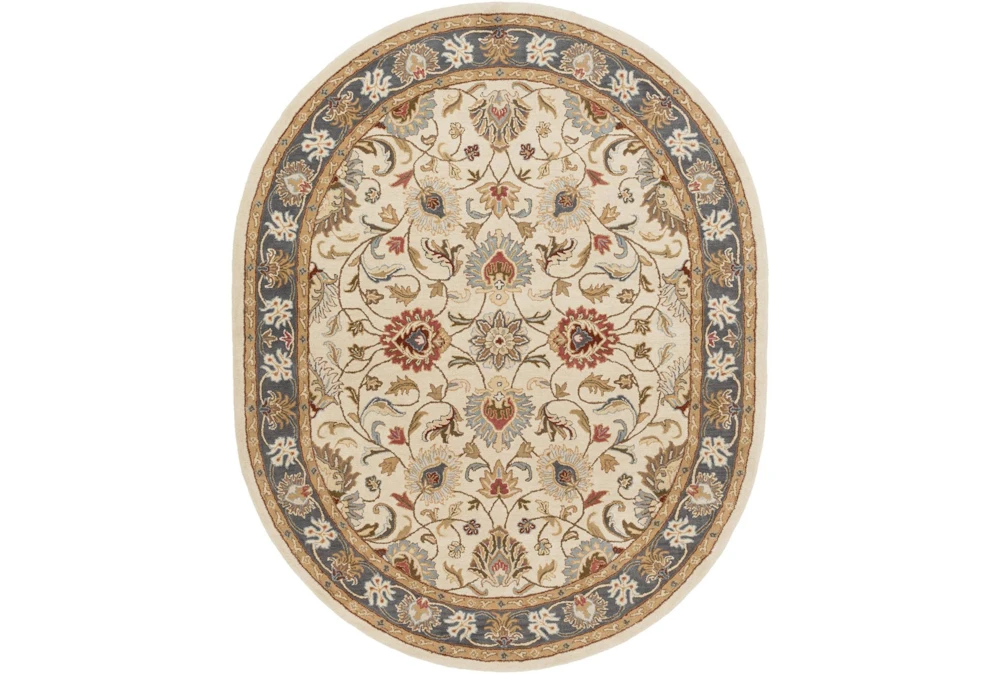 6'x9' Oval Rug-Traditional Multicolor