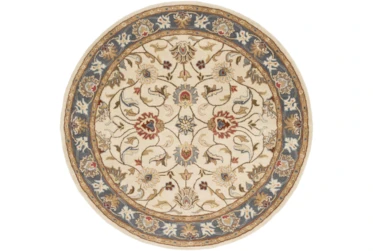 6' Round Rug-Traditional Multicolor