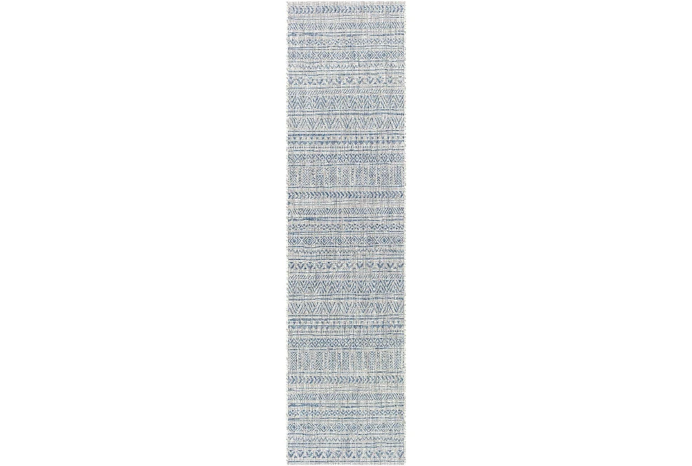2'6"x10' Rug-Global Denim Stripe