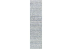 2'6"x12' Rug-Global Denim Stripe