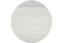 5'3" Round Rug-Global Grey And White Stripe - Signature