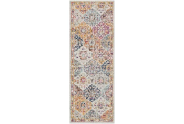 2'6"x12' Rug-Traditional Bold Multicolor
