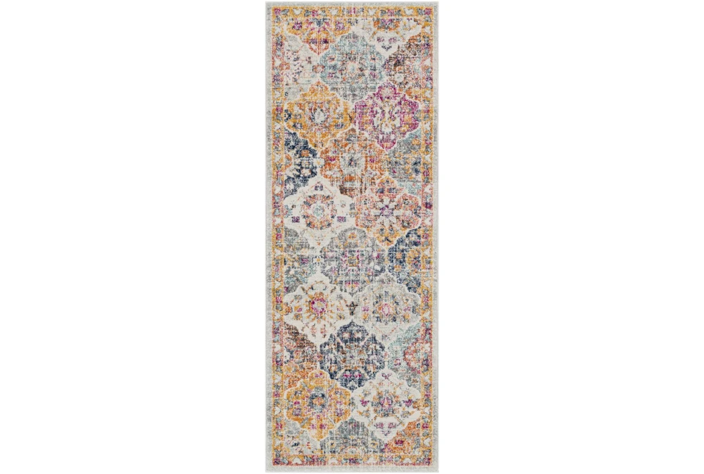 2'6"x7'3" Rug-Traditional Bold Multicolor