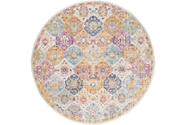 7'9" Round Rug-Traditional Bold Multicolor
