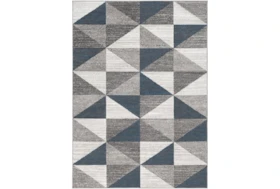 3'9"x5'6" Rug-Modern Triangle Greys And White