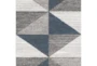 5'3" Round Rug-Modern Triangle Greys And White - Detail