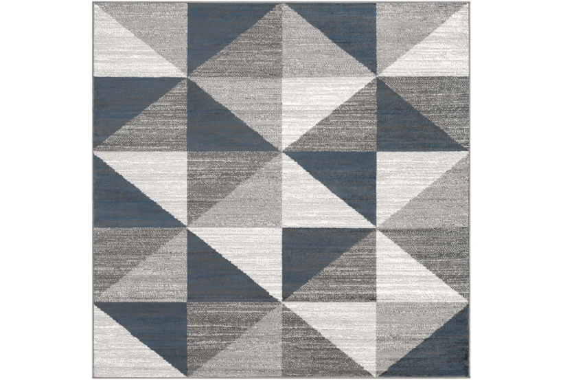 5'3"x5'3" Square Rug-Modern Triangle Greys And White - 360