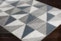 6'6"x9' Rug-Modern Triangle Greys And White - Detail