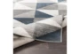 6'6"x9' Rug-Modern Triangle Greys And White - Detail