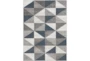 6'6"x9' Rug-Modern Triangle Greys And White - Signature