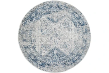 5'3" Round Rug-Traditional Blue