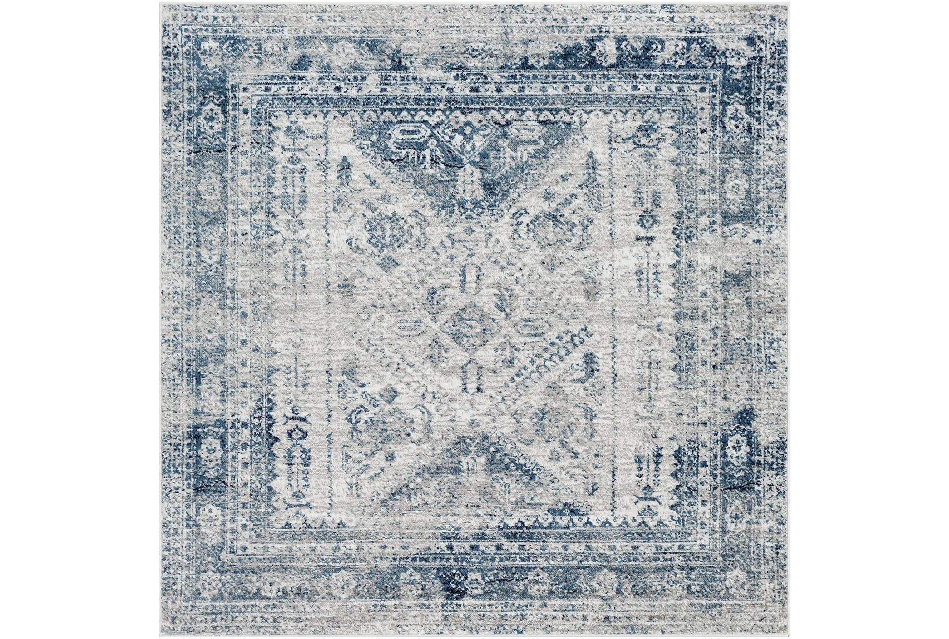 5 3 X5 Square Rug Traditional Blue