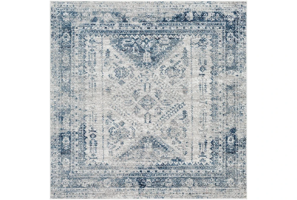 6'5"x6'5" Square Rug-Traditional Blue