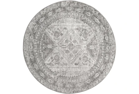 5'3" Round Rug-Traditional Grey
