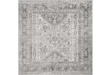 5'3"x5'3" Square Rug-Traditional Grey