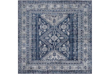 5'3"x5'3" Square Rug-Traditional Navy