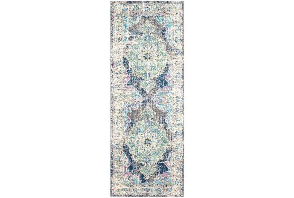 2'6"x7'3" Rug-Traditional Distressed Multicolored
